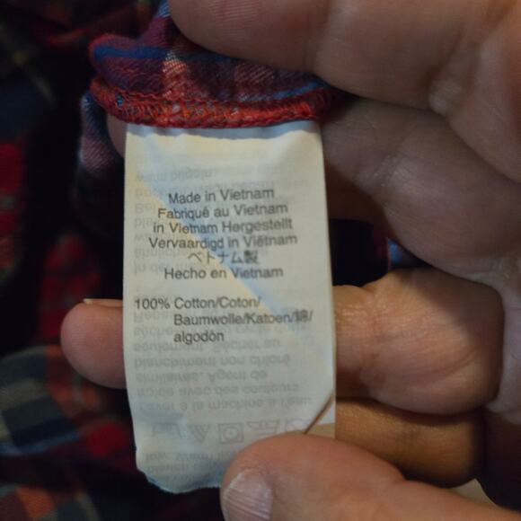 J.Crew Mercantile Plaid Ruffle Blouse Women’s M Red Blue Long Sleeve - Picture 12 of 12